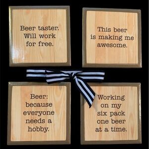 COASTERS (set of 4) perfect for the MAN CAVE | beer lover | TEGESTOLOGIST